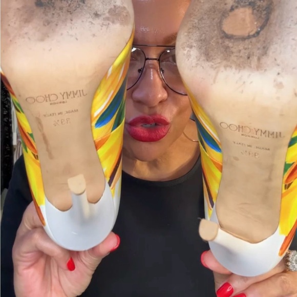 Jimmy Choo Colorful Floral Heels - Picture 3 of 3